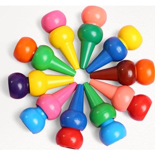 New 12Pcs Non-toxic Kid Painting Crayon Children Safety Color Crayon Baby 3D Finger Art for Kindergarten School Supplies
