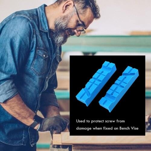 2pcs Magnetic Vise Rubber Protector Soft Jaw Protective Jaws Pads for Engineer V-grooves with 45 Degrees on One Side