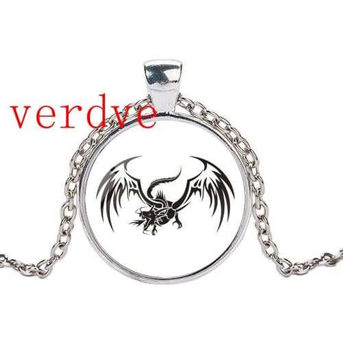 2018 Dragon Necklace Handmade Glass Dome Jewelry Long Art Photo Necklace Charm Fantasy Pterosaur Pendant Necklace