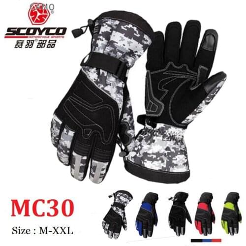 2019 New Winter Warm Waterproof SCOYCO Knight Motorcycle Racing Gloves Windproof Motorbike Glove can Touch screen Reflective