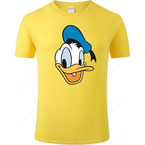 2021 Fashion Summer Funny Donald Duck T Shirt Men Women Cotton Short Sleeves Print T-shirt Unisex Tops Cool Tee Clothing J112