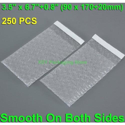 250 Pieces 3.5" x 6.7"+0.8" (90 x 170+20mm) Bubble Bags For Cellphone Cases Mobile Phone Accessories Packing Envelopes Pouches