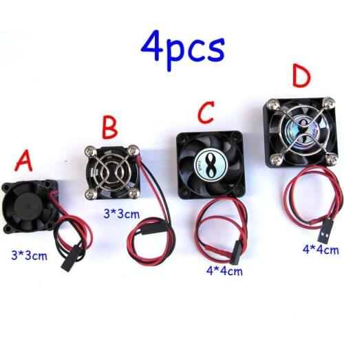 4 Pieces Cooling Fan for ESC/Motor 4.8V-7.4V Spare Parts for RC Car Model Huanqi 734A Toy Car