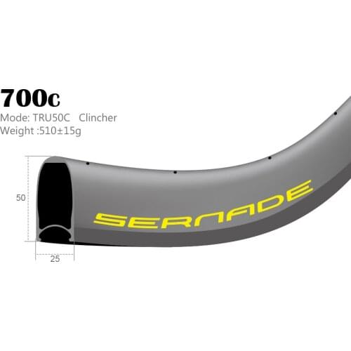50mm 700c carbon road bike rims 25mm wide clincher rims
