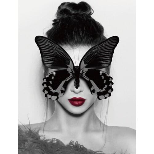 Abstract Sticker Parches Washable Diy Parches Heat Print On T-Shirt Dresses Sweater Garment Appliques On Clothes Black Butterfly