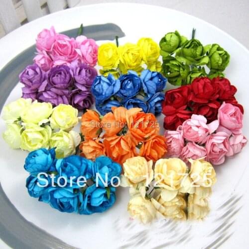 Artificial Azalea flower candy box accessories handmade DIY paper flower Peony accessories flowers cake decoration paper flowers