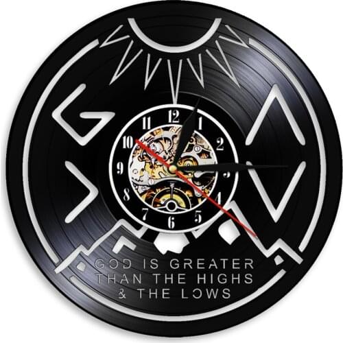 God Is Greater Than The Highs And Lows Inspirational Quote Religious Vinyl Record Wall Clock Christian Room Decor Clocks Watch