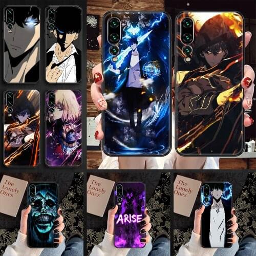 Anime Solo Leveling Phone case For Huawei P Mate P10 P20 P30 P40 10 20 Smart Z Pro Lite 2019 black painting bumper luxury