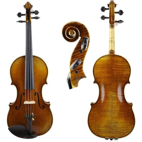 Pure handmade professional violin, retro lacquered violin, replica guanelli model