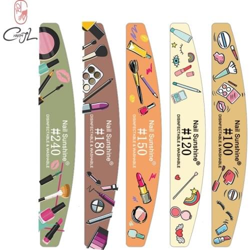 CHNRMJL 5Pcs/Pack Macaron Thicken Professional Nail Art Files Sandpaper Nails Salon Buffer Manicure Pedicure Polish Remove Tool