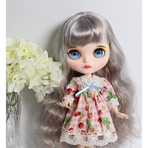 DBS Blyth icy 1/6 bjd 30cm doll cherry strawberry dress for the amazing dressing girl gift