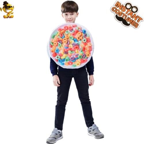 DSPLAY Children Colorful Doughnut Costume Halloween Kids Party Costume Stage Performance Clothing Carnival Dress Costume