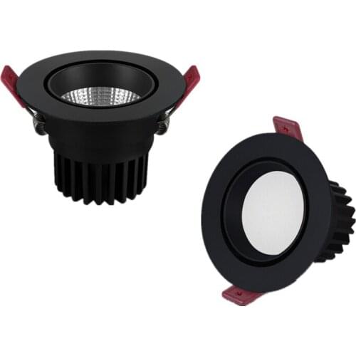 Dimmable Anti-Glare Downlight Embedded 7W 9W 12W 15W 18W Adjustable Angle Home Living Room Background Wall LED Spotlight