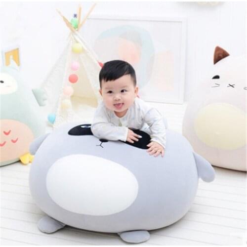 Fancytrader Particle Stuffed Soft Kids Chair Cushion Big Round Animals Penguin Pig Bear Owl Cat Sofa Toys Doll