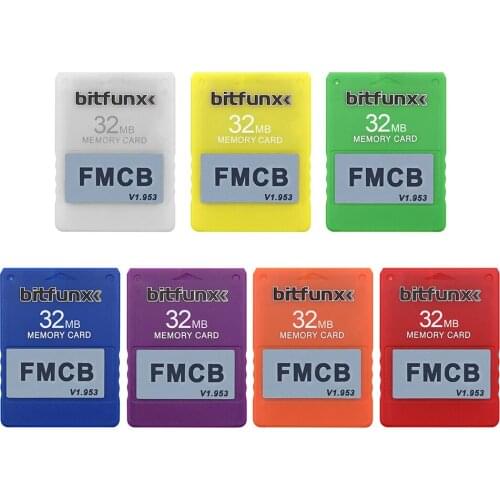 ALLOYSEED FMCB Free Mcboot Card 32mb Save Games Memory Card for Playstation2 Retro Video Game Console Blue Red Different Colors