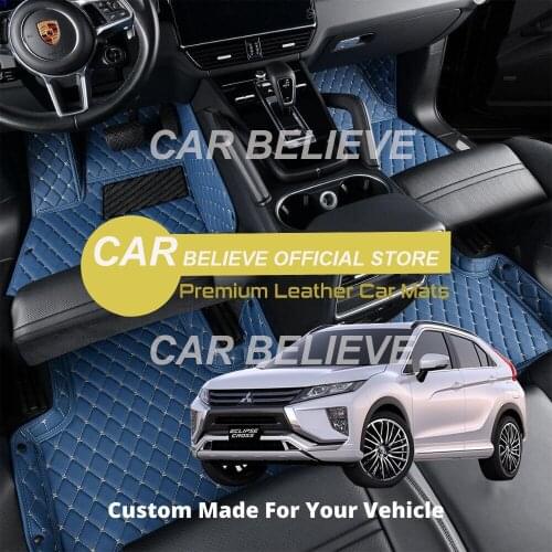 Leather Car Floor mats For Mitsubishi Eclipse Cross 2017 2018 2019 2020 Carpets Rugs Pads Accessories