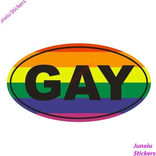 Creative GAY EURO OVAL Color Car Sticker Funny for Bumper Window Motorcycle Waterproof Accessories Interior KK15*9cm