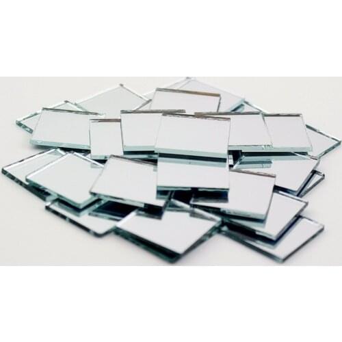 1 inch Small Glass Square Craft Mirrors Bulk 100 Pieces Mosaic Tiles