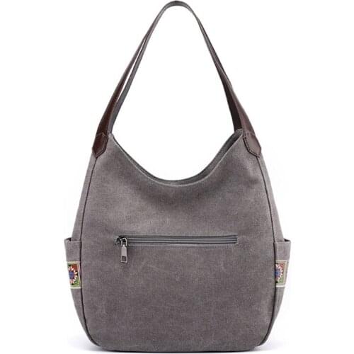 H9ED Fashion Women Handbag Canvas Shoulder Bag Printed Tote Casual Clutch Bag Lightweight Large Capacity Handle Bags