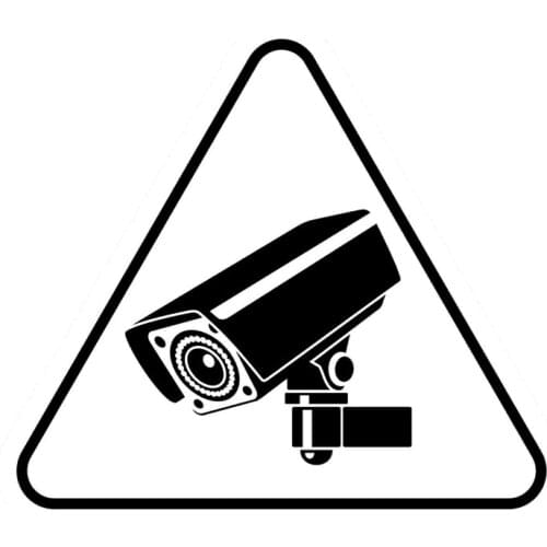 Fashion Creativity Cool Warning Sign Camera Tool PVC Sunscreen Waterproof Electronic Monitoring Inside Car Sticker