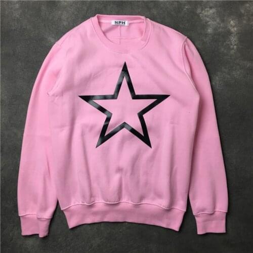 New High Men Pink 3D Star print gentleman Hoodies Hoody hooded Sweatshirts velvet Cotton Drake Thicken Fleece #d70