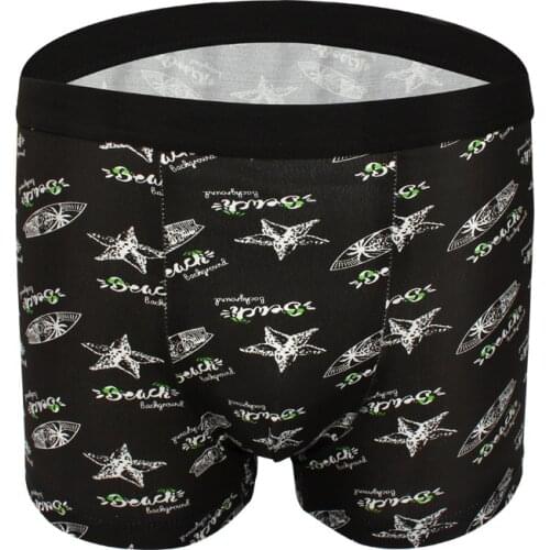 Mens Underwear Large Size Printing Comfortable Pants Breathable Cotton Crotch U Convex Bag Hip Mens Boxers Briefs Wholesale