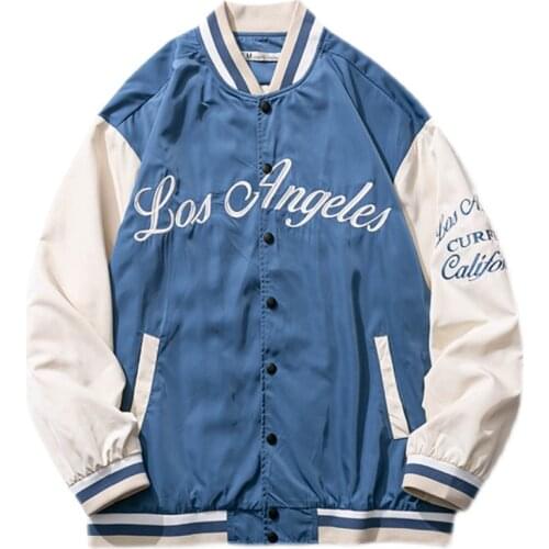 2021 New Spring&Autumn Embroid Thin Oversize Loose Womens Boyfriend Style Baseball Jacket Mens Bomber Varsity Unisex Couple