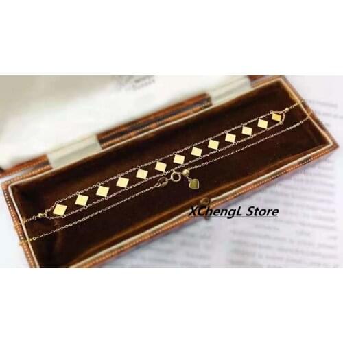 New fashion item 18K(AU750) real gold plaid lace style necklace jewelry for lady&party&women&gift