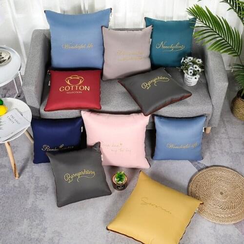 New Arrival Solid Summer Wash Embroidered Cushion Blanket Pillow Dual Purpose Air conditioning Quilt Pillow Home Office Car