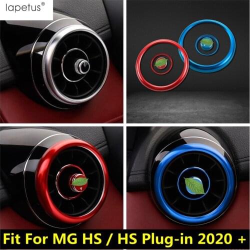 Lapetus Car Front Air Outlet Vents Decoration Ring Frame Cover Trim Metal Red / Blue Accessories For MG HS / Plug-in 2020 2021