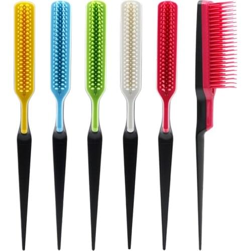 Professional Hair Comb Brushes Teasing Comb Hair Styling Brush Slim Line Hair Brush Teasing Brushes Hairdressing Tools 5 Colors