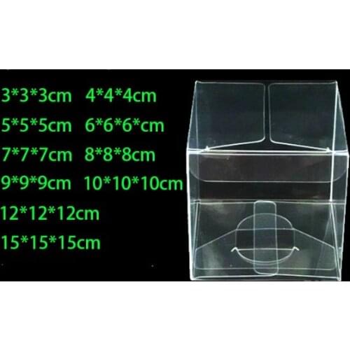 Clear PVC Square Boxes Base Wedding Party Bomboniere Candy Favor Favour Boxes apple cup gift DIY wrapping packaging 10 Sizes