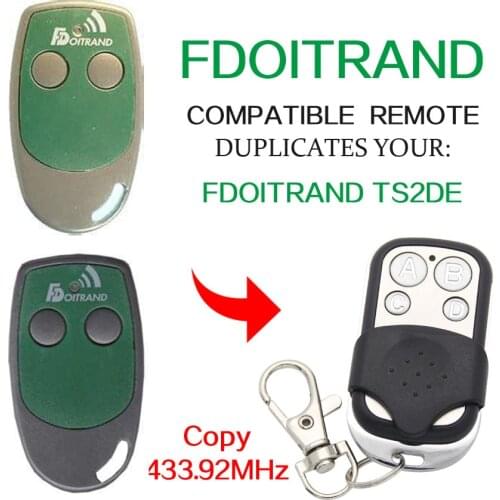 FDOITRAND TS2DE remote control 433.92mhz Gate Garage Door FDOITRAND TS2DE Replacement Duplicator 433mhz