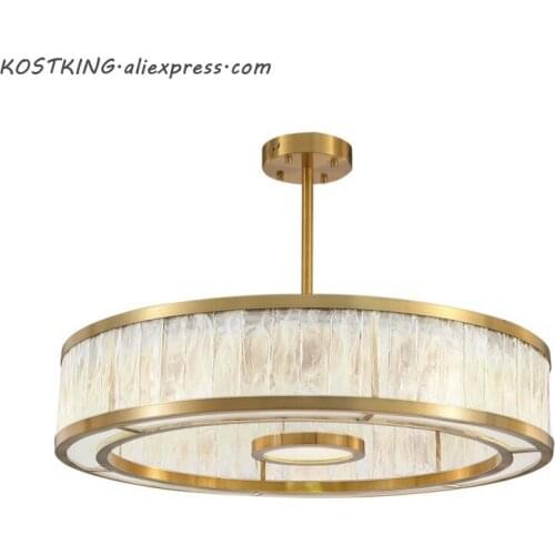 Luxury crystal chandelier American style living room lamp gold hotel designer round lamp