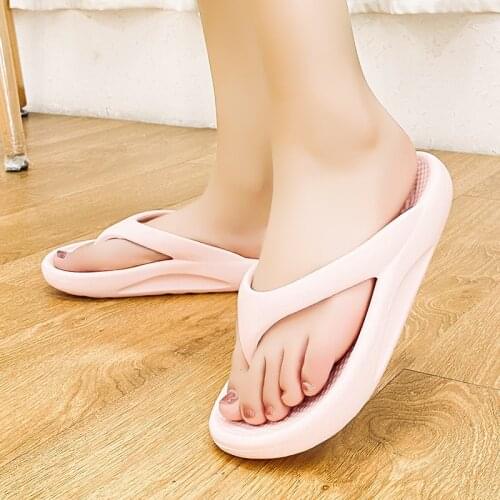 Women Platform Flip Flops Solid Color Eva Light Weight Slippers Beach Feetwear Summer Outdoor Shoes Free Shipping