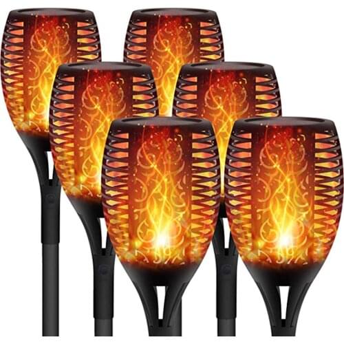 Solar Torch Light Outdoor Waterproof Landscape Garden Pathway Light with Vivid Dancing Flickering Flame For Christmas Decoration