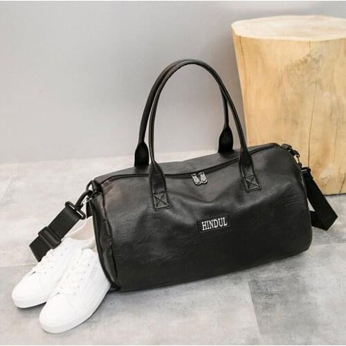 PU Leather Sport Bag Men for Gym Waterproof Training Bag Gymtas Women Fitness Sport Shoulder Bag Gym Duffle Bag Shoe Compartment