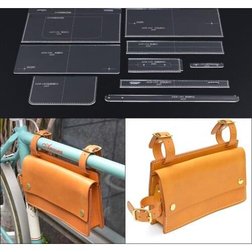 1set Bicycle bag Template Clear Acrylic Leather Pattern DIY Hobby Leathercraft Sewing pattern stencils
