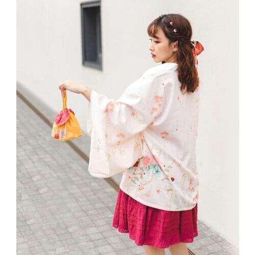 Japanese loose bathrobe Landscape small courtyard haori summer Sunscreen kimono Cardigan coat