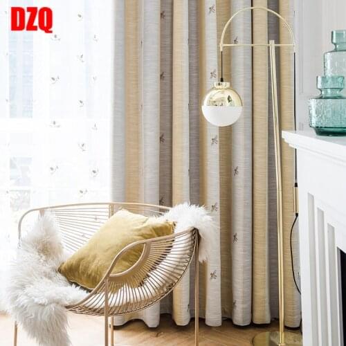 Galaxian Printed Cotton Linen Shade Curtain Window Screen Left and Right Biparting Open Custom for Living Room Bedroom