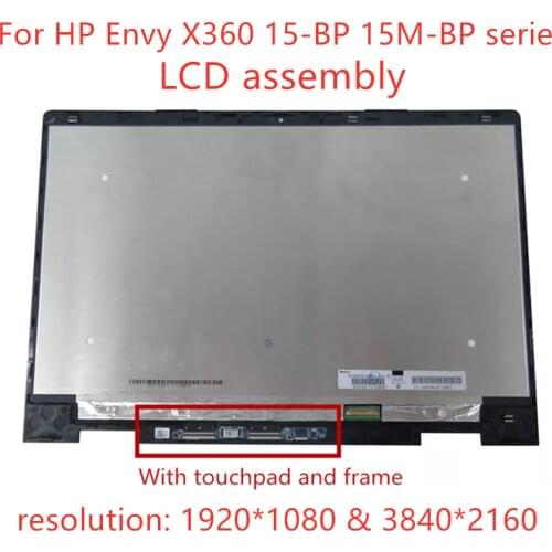 15.6'' LCD Touch Screen Digitizer Assembly+Frame replacement For HP Envy X360 15-BP 15M-BP series 15M-BP012DX BP111DX laptop