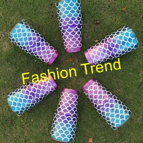 10pcs/lot 2018 Most Popular Personalized 30oz Double Wall Stainless Steel Mermaid Car Mug With Lids In Stock