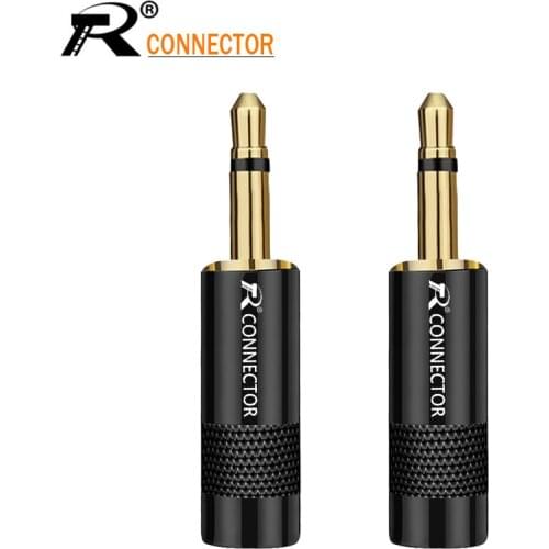 10PCS Jack 3.5mm Wire Connector MONO Audio Plug 2Pole Gold-plated Earphone Adapter For DIY Play