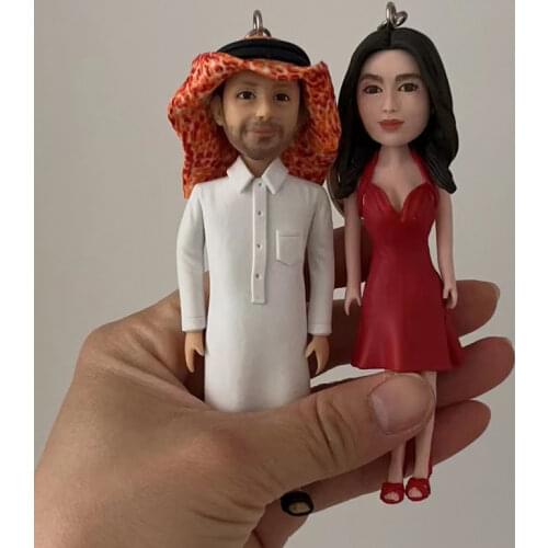 Custom Single Man Cartoon Figurine Soft Clay Crafts 20 cm Height Girlfriend Graduation Gift Hand-made Bases Choices