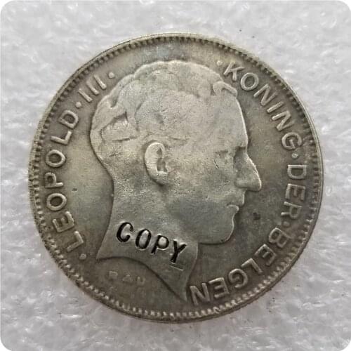 1944 Belgium 5 Francs - Leopold III (French text) Copy Coin