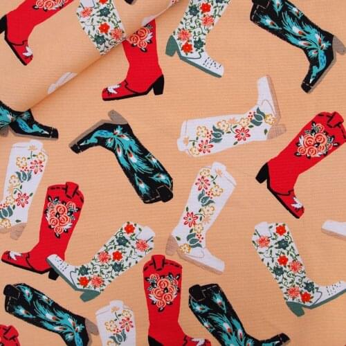 110cmx100cm Cotton Canvas Fabric for textile, pathwork - High boots（240g/m)