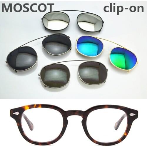 4+1 Suit Fashion Johnny Depp Clip On Sunglasses Polarized Lens Men Women Top Quality Acetate Glasses Frame Brand Retro With Box