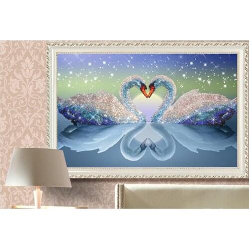 Diamond Embroidery Mosaic Painting Cross Stitch Full Round Drill Only Lover Swan Heart and Soul DIY 5D/3D Sale Decoration Gift