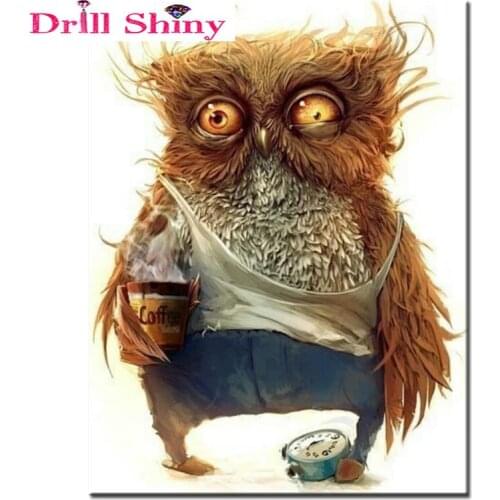 DIY Diamond Painting 5d Cartoon owl and Coffee Craft Cross-stitch picture home needlework diamond embroidery diamond pattern
