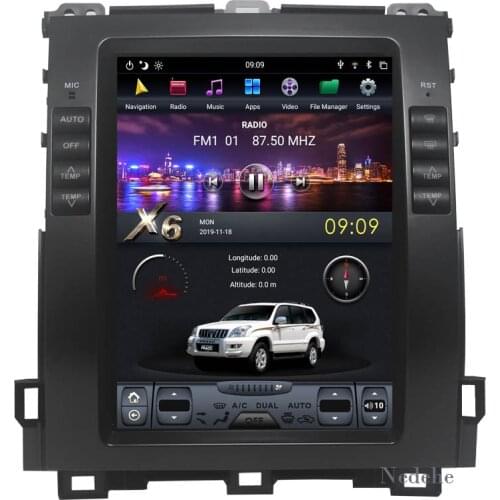 6 Core Android 9.0 Car Radio GPS Navigation Audio player for Toyota Land Cruiser Prado 120/ Lexus GX470 Tesla Style 10.4" IPS